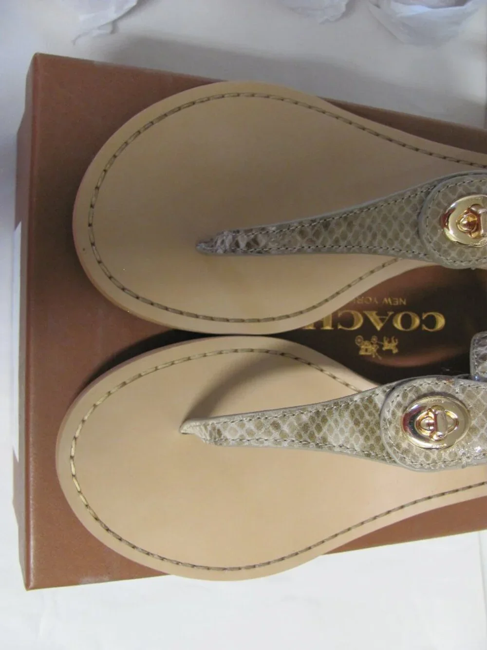 COACH INGRID NAT. PRINT SNAKE SANDALS NIB coach ingrid
